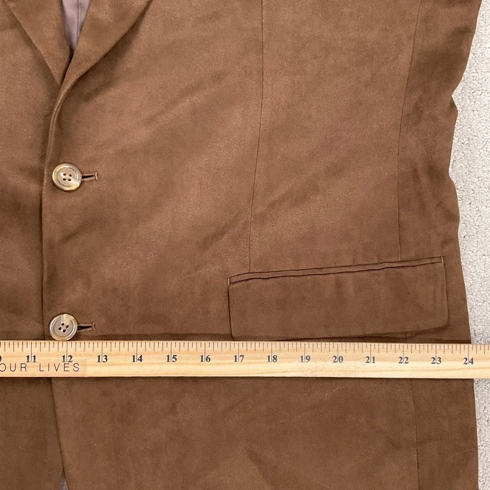 Chaps‎ Blazer Men 44L Brown Faux Suede Classic Career Sport Coat Jacket NWT